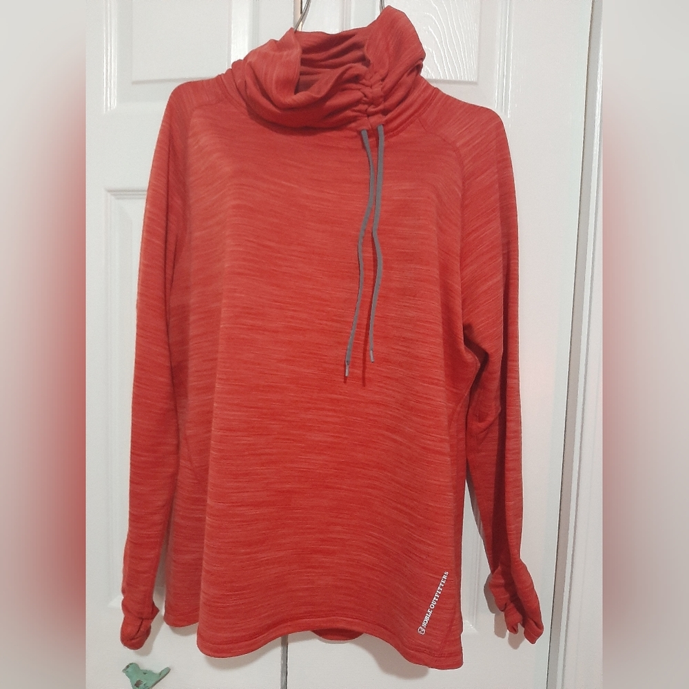 Noble Outfitters cowl neck sweater in coral
